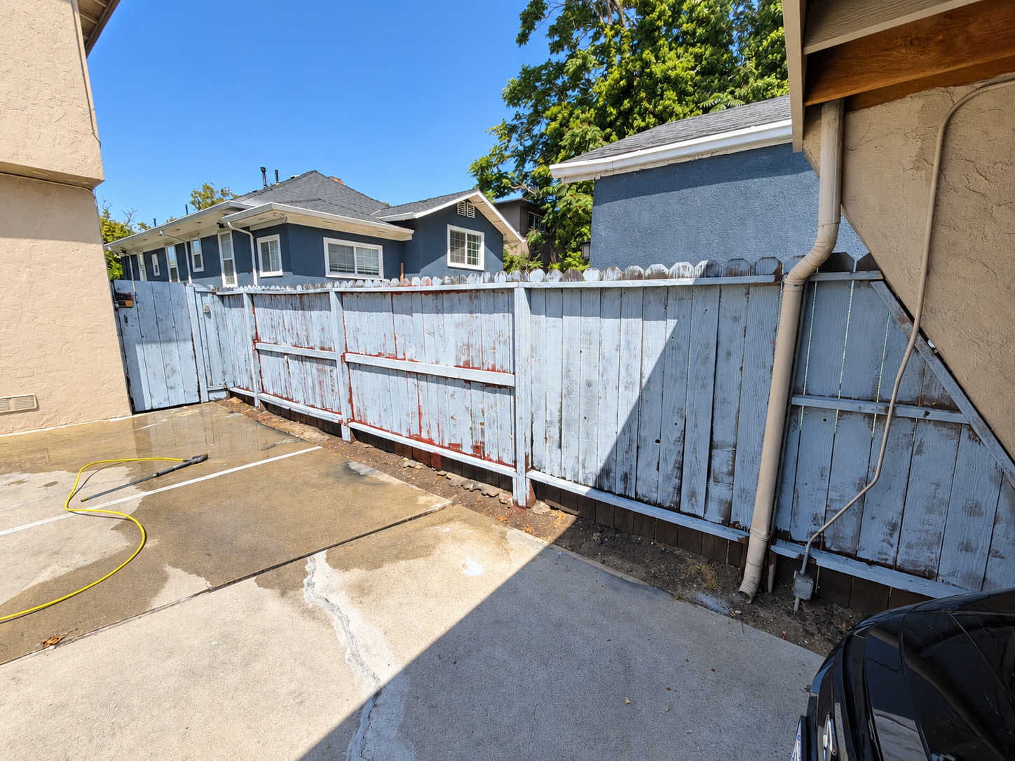 Exterior fence before painting